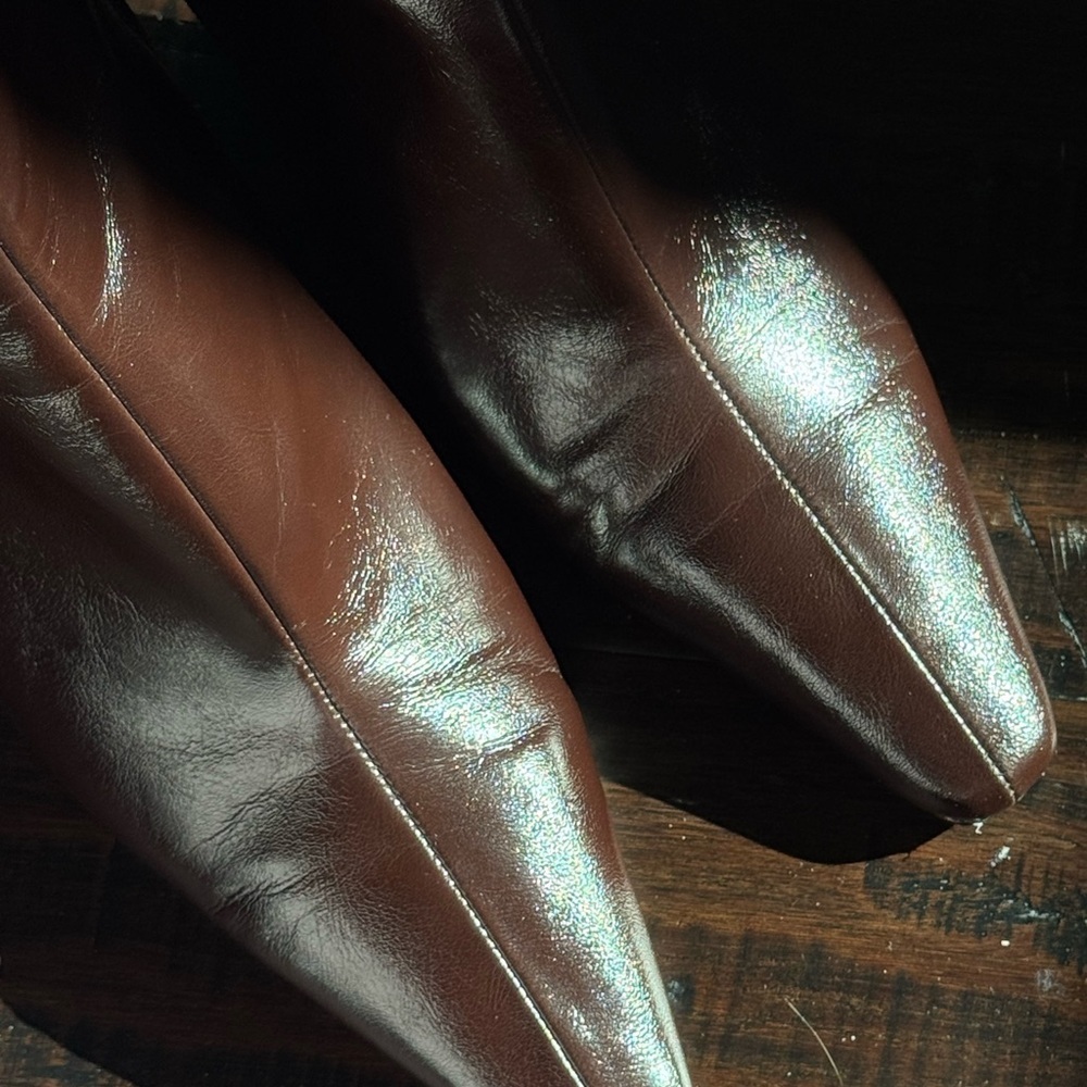 Mango Rich Brown Leather Heeled Boots - Picture 12 of 12